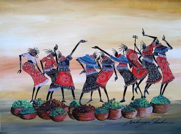 Danse avec Greens Afriqueine Peinture à l'huile